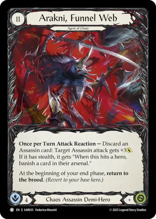 Arakni, Funnel Web Card Front