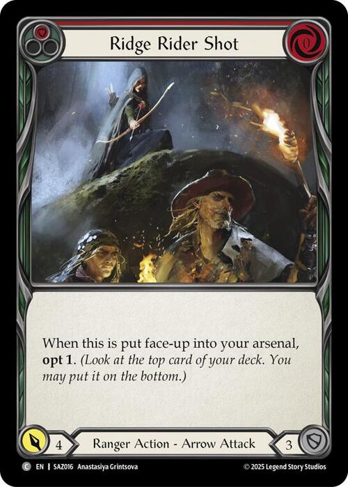 Ridge Rider Shot - Red Card Front
