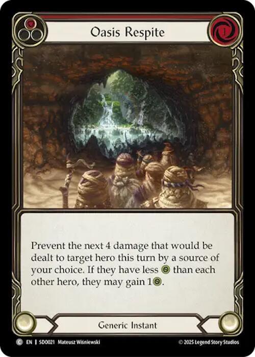 Oasis Respite - Red Card Front