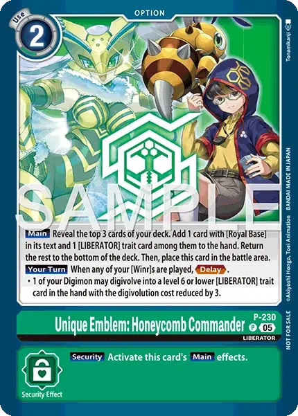 Unique Emblem: Honeycomb Commander Card Front