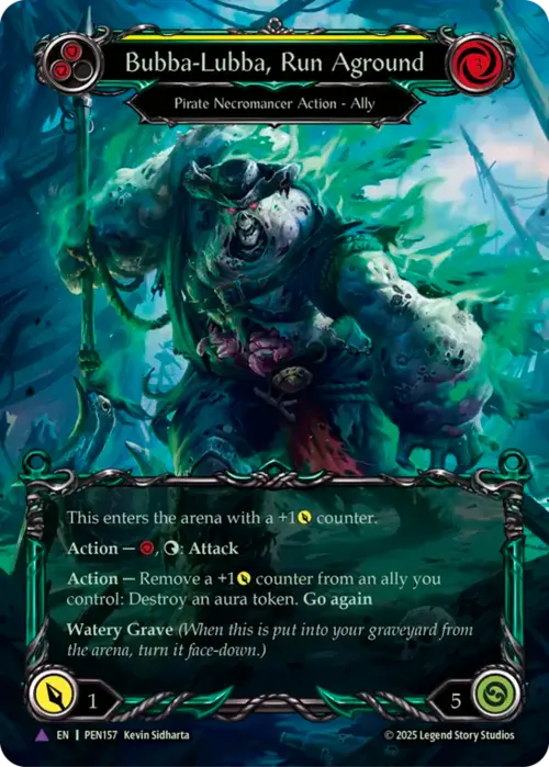 Bubba-Lubba, Run Aground Card Front