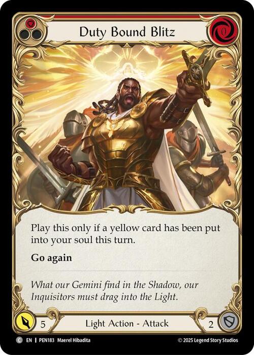 Duty Bound Blitz (Red) Card Front