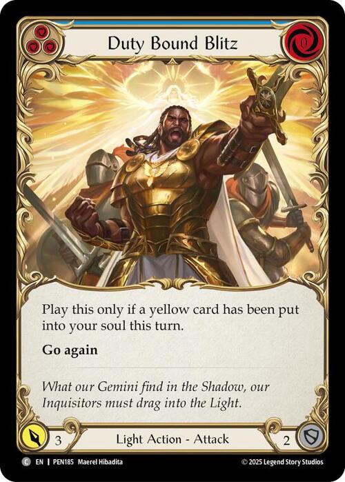 Duty Bound Blitz (Blue) Card Front