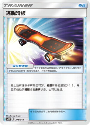 Skateboard di Fuga Card Front