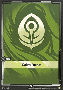 Calm Rune Card Front