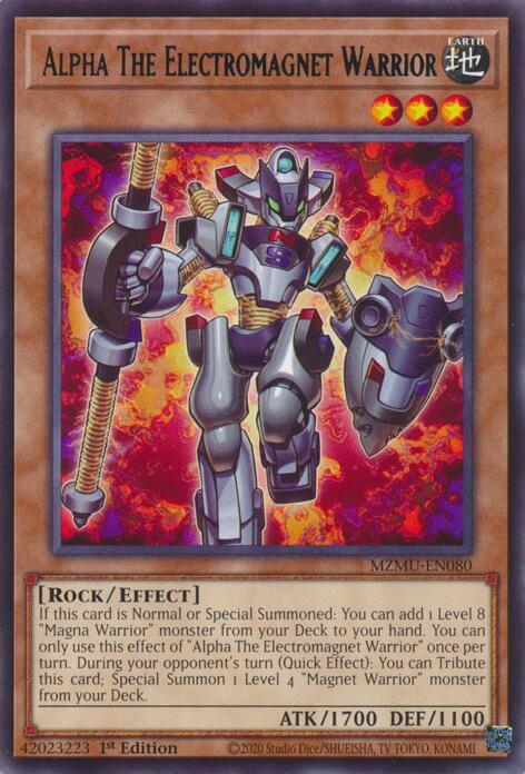 Alpha The Electromagnet Warrior Card Front