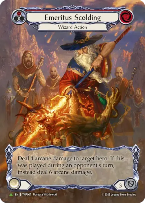 Emeritus Scolding (Red) Card Front