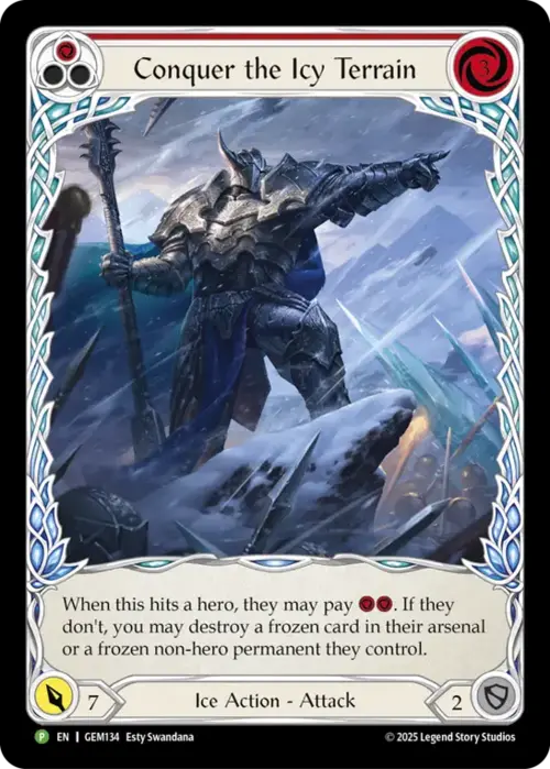 Conquer the Icy Terrain (Red) Card Front