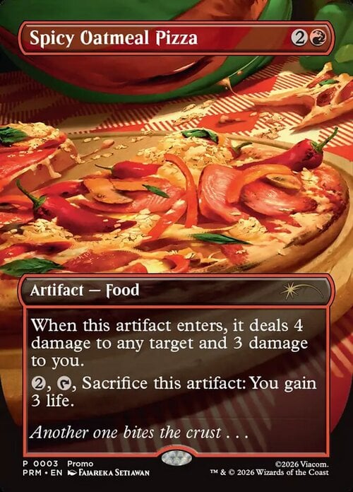 Spicy Oatmeal Pizza Card Front