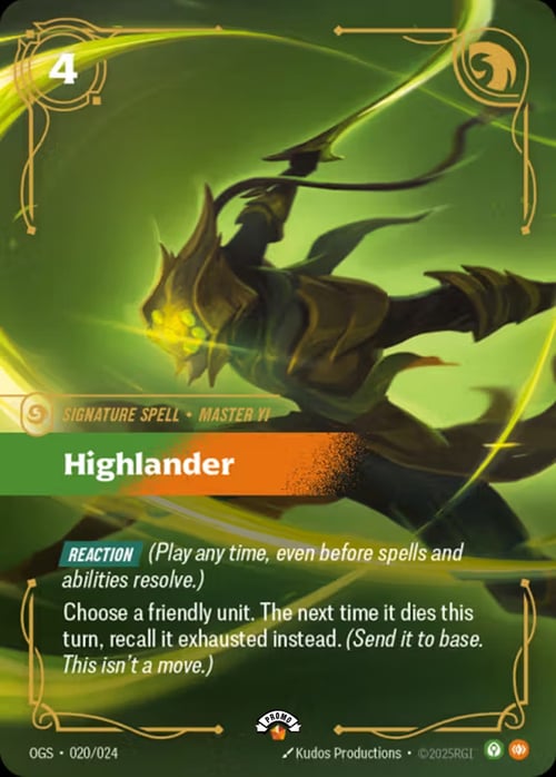 Highlander Card Front