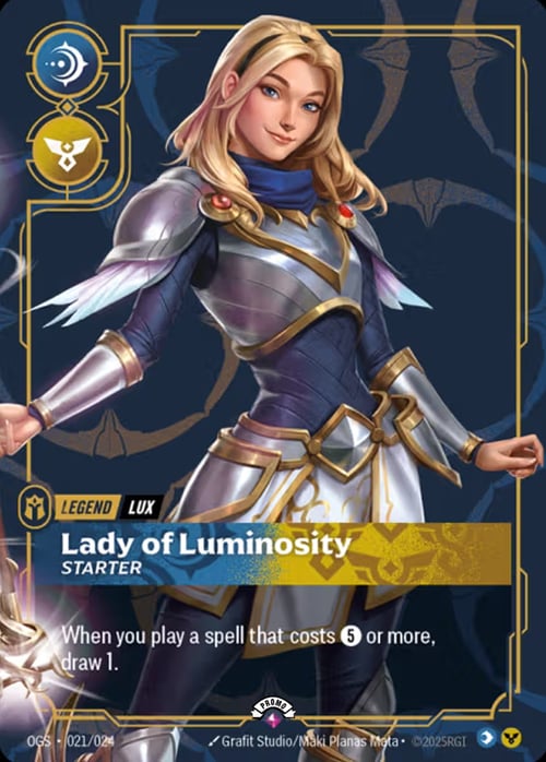 Lux - Lady of Luminosity Card Front