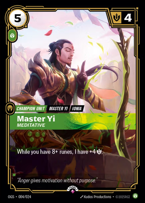Master Yi, Meditative Card Front