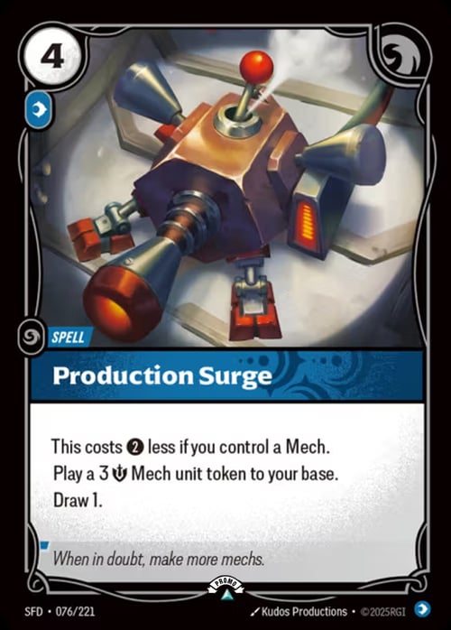 Production Surge Card Front