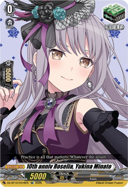 10th anniv Roselia, Yukina Minato Card Front