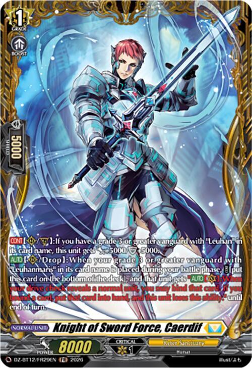 Knight of Sword Force, Caerdif Card Front