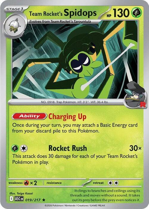 Spidops del Team Rocket Card Front