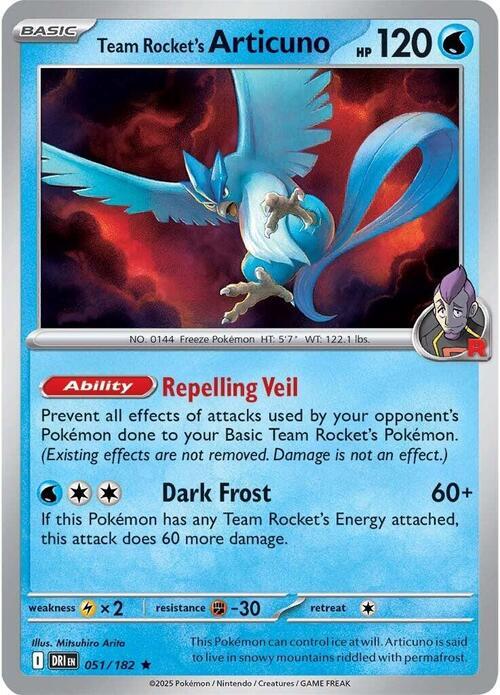 Articuno del Team Rocket Frente