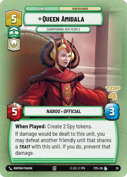 Regina Amidala, Sostenitrice Del Suo Popolo Card Front