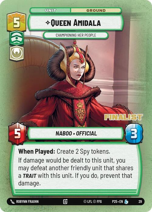 Regina Amidala, Sostenitrice Del Suo Popolo Card Front