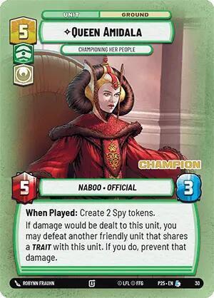 Regina Amidala, Sostenitrice Del Suo Popolo Card Front