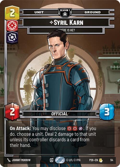 Syril Karn - Where Is He? Card Front