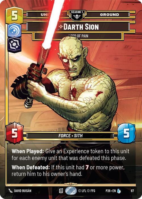 Darth Sion, Señor del dolor Frente