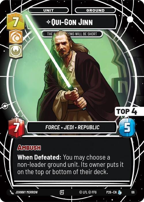 Qui-Gon Jinn - The Negotiations Will Be Short Card Front