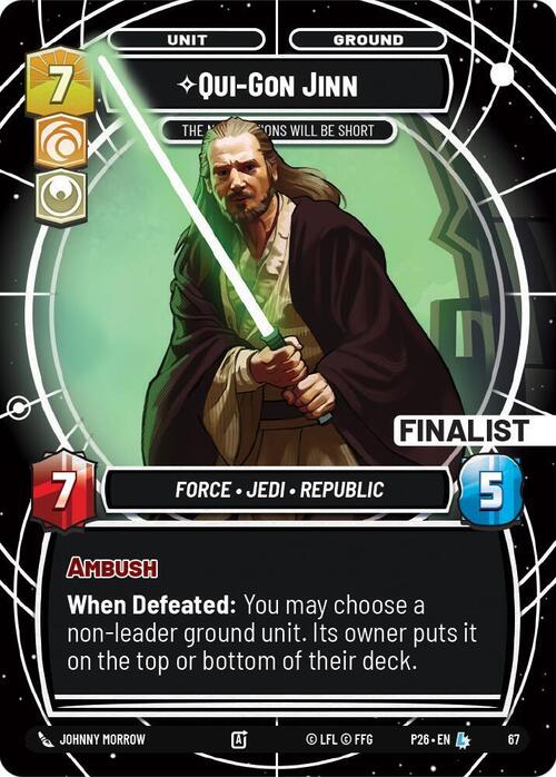 Qui-Gon Jinn, Il Negoziato Sarà Breve Card Front