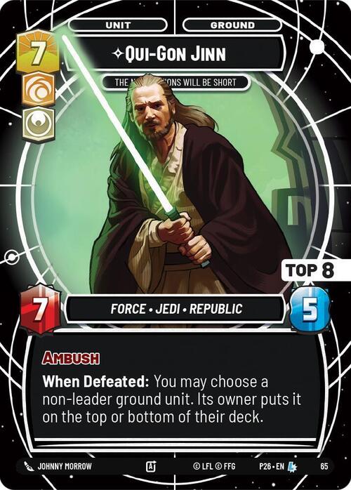 Qui-Gon Jinn - The Negotiations Will Be Short Card Front