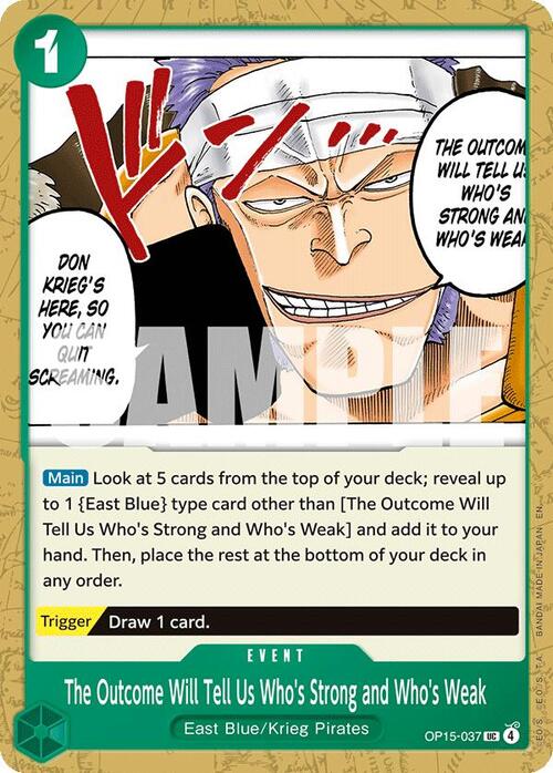 The Outcome Will Tell Us Who's Strong and Who's Weak Card Front