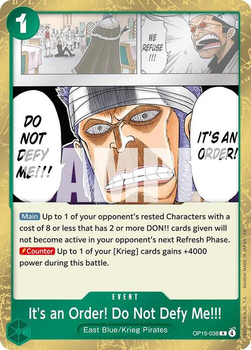 It's an Order! Do Not Defy Me!!! Card Front