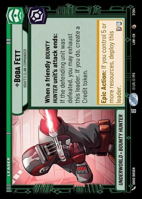 Boba Fett - Krayt's Claw Commander Card Front