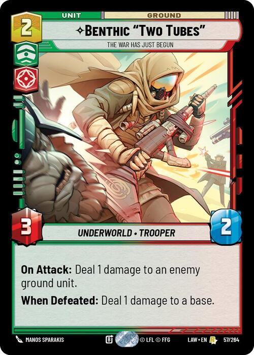 Benthic "Two Tubes" - The War Has Just Begun Card Front