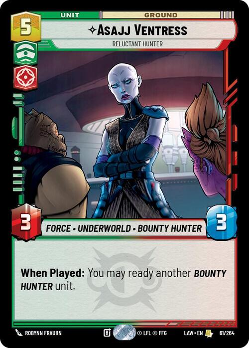 Asajj Ventress - Reluctant Hunter Card Front