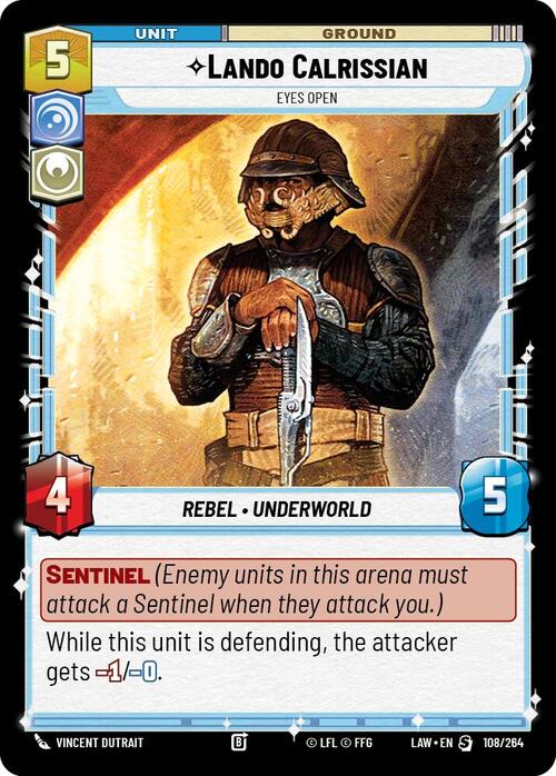 Lando Calrissian - Eyes Open Card Front