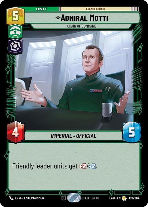 Admiral Motti - Chain of Command Card Front