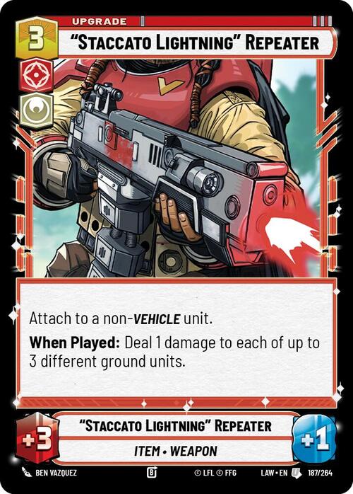 "Staccato Lightning" Repeater Card Front