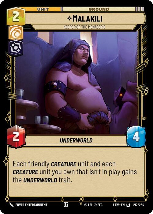 Malakili, Keeper of the Menagerie Frente