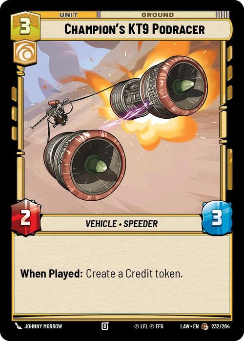 Champion's KT9 Podracer Card Front