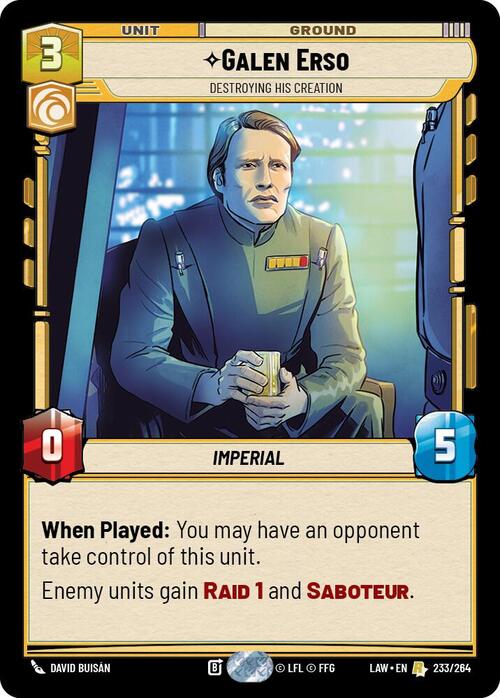 Galen Erso, Destroying His Creation Card Front
