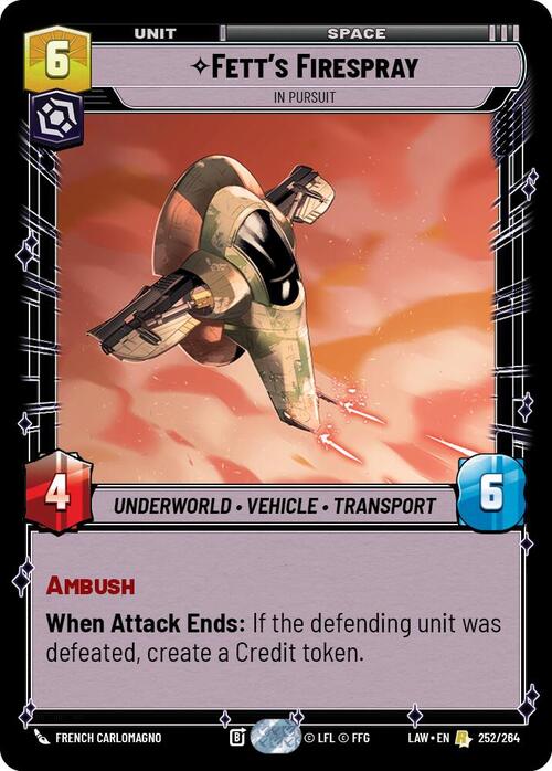 Fett's Firespray - In Pursuit Card Front