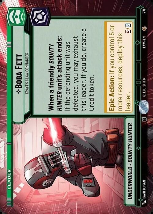Boba Fett - Krayt's Claw Commander Card Front