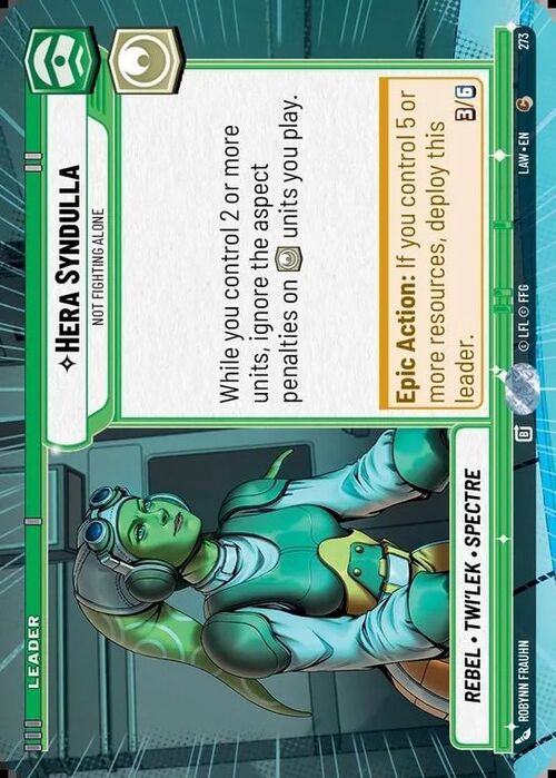 Hera Syndulla - Not Fighting Alone Card Front