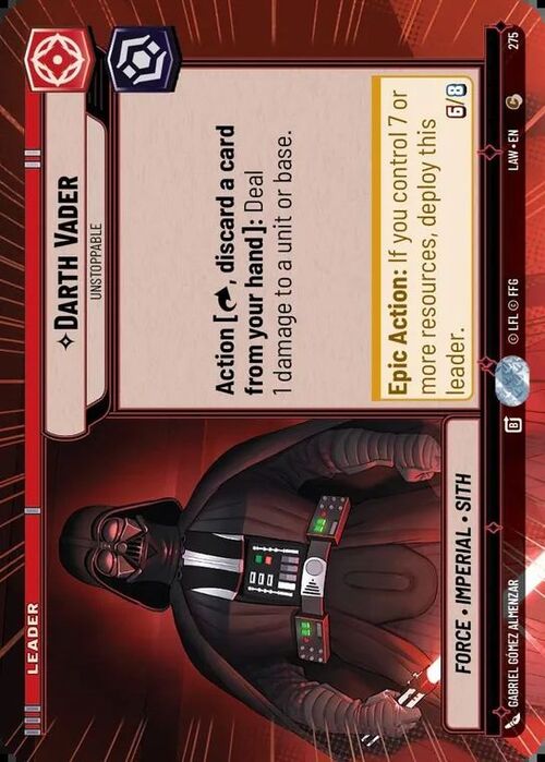 Darth Vader - Unstoppable Card Front