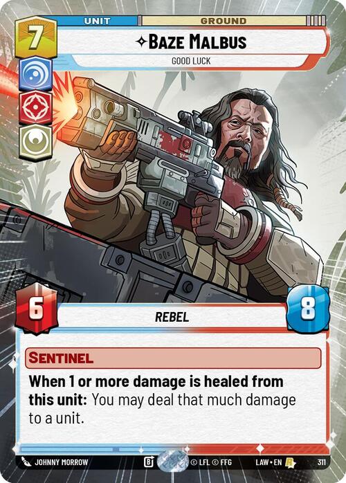 Baze Malbus - Good Luck Card Front