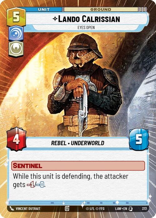 Lando Calrissian - Eyes Open Card Front