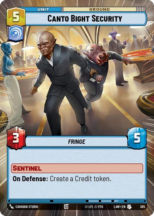 Sicurezza di Canto Bight Card Front