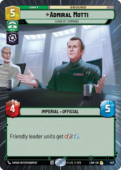 Admiral Motti, Chain of Command Frente