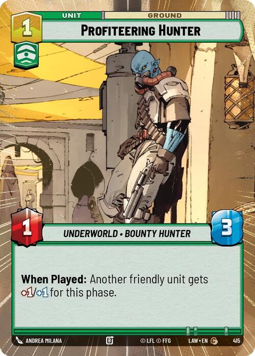 Profiteering Hunter Card Front