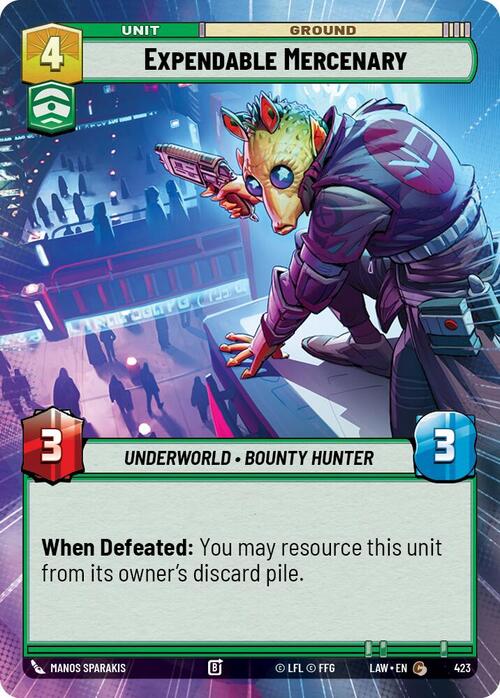 Mercenario prescindible Frente